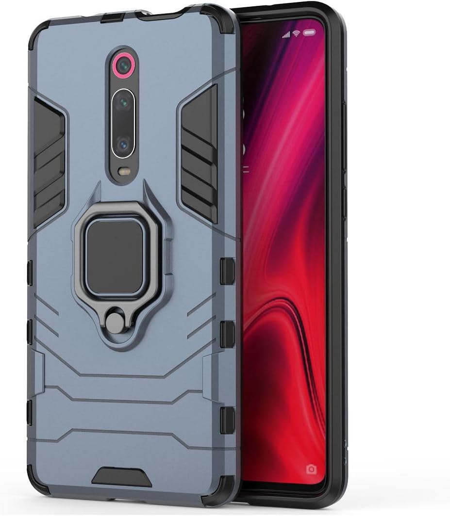 Funda para Xiaomi Mi 9T  Mi 9T Pro, Ring Kickstand Hybrid 2 en 1 PC y silicona Cubierta protectora a prueba de golpes de doble capa para Xiaomi Mi