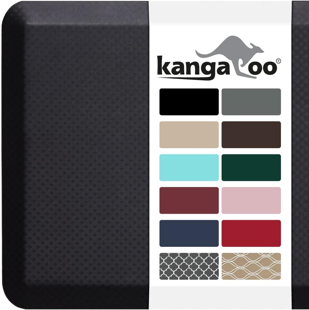 Kangaroo – Alfombrilla de cocina antifatiga de 1,9cm (34pulgadas), sin ftalatos, no tóxica, ergonómicamente diseñada para el suelo, alfombras para