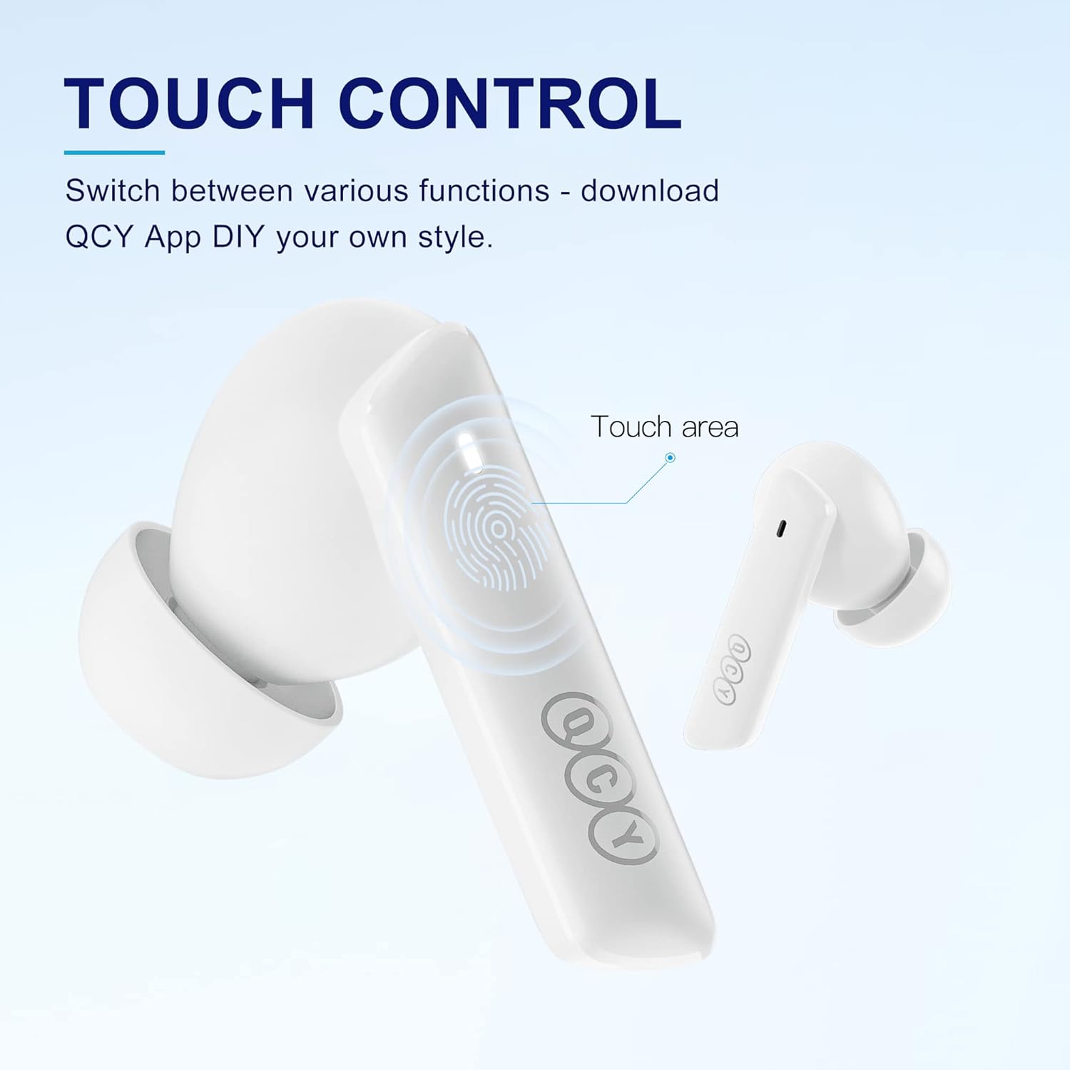 QCY HT05 Auriculares inalámbricos con cancelación activa de ruido multimodo, llamadas mejoradas con IA con 6 micrófonos, ruido antiviento,