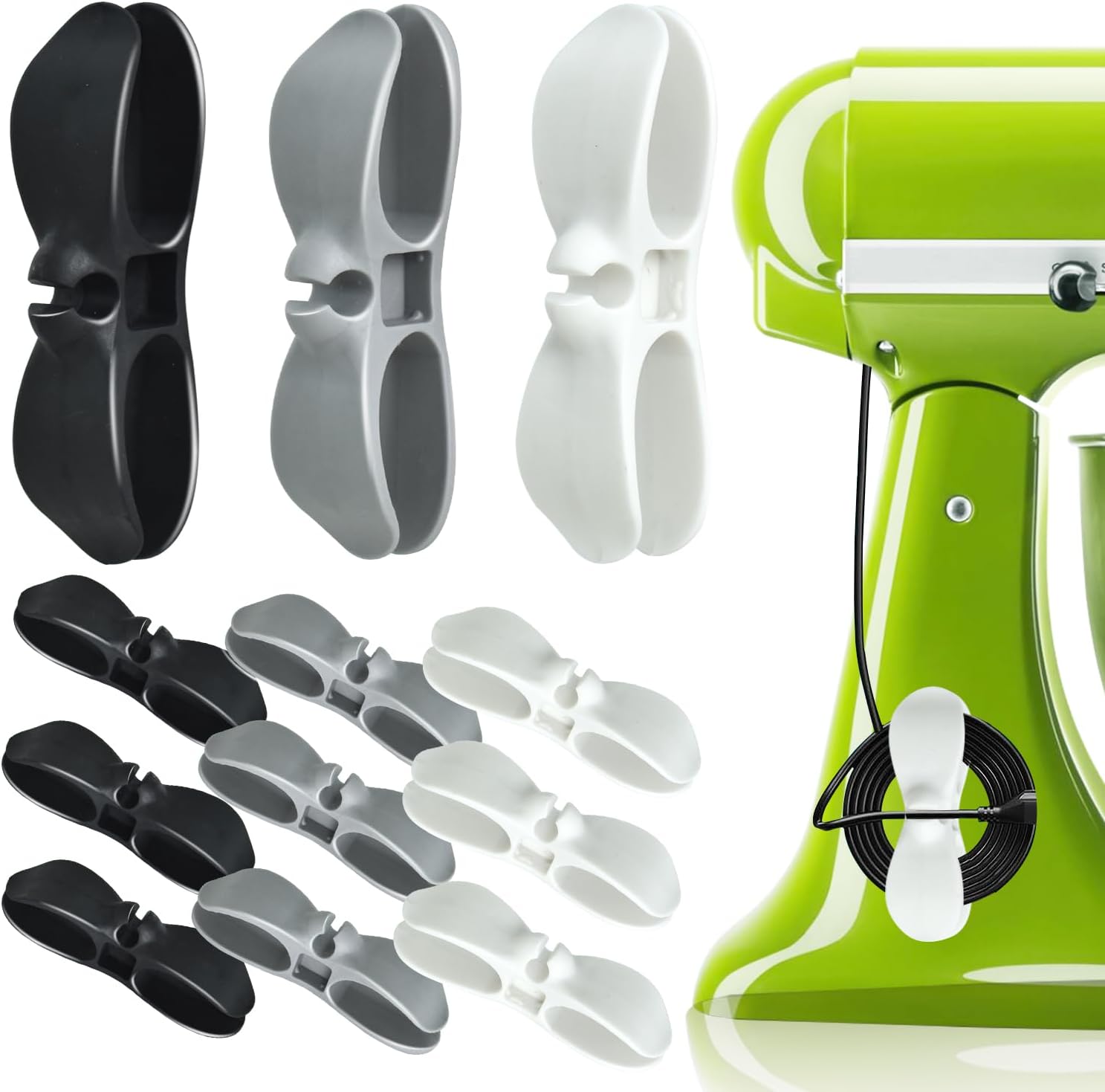 Organizador de cables para electrodomésticos, 12 unidades para aparatos de cocina, enrollador de cables, organizador de cables, soporte para pegar