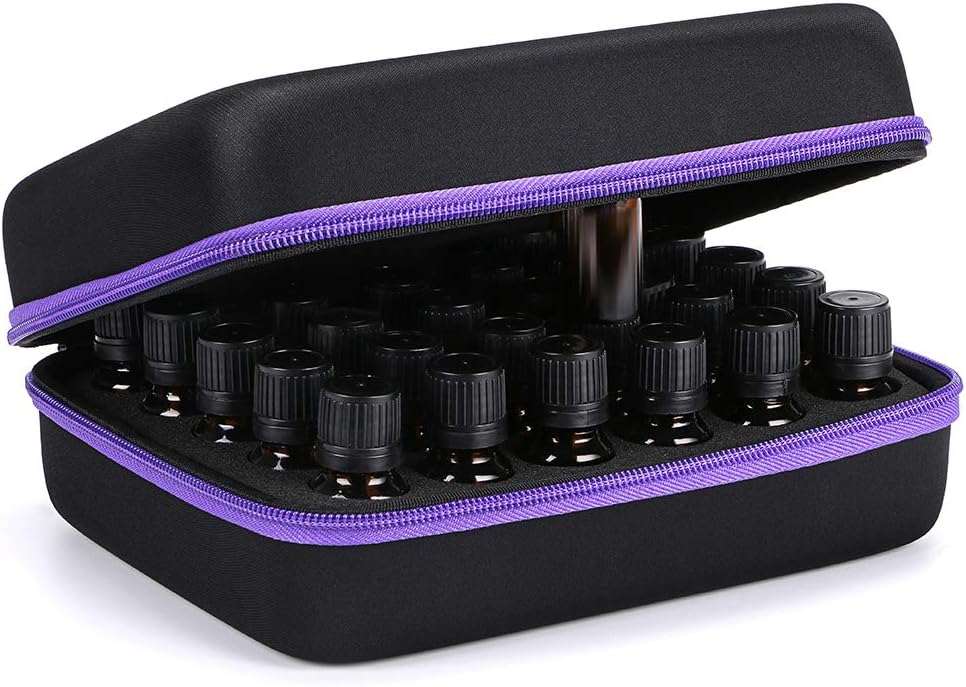 Hipiwe Estuche de transporte de aceite esencial de carcasa rígida para 30 botellas, bolsa de almacenamiento de aceites esenciales EVA, perfecta para