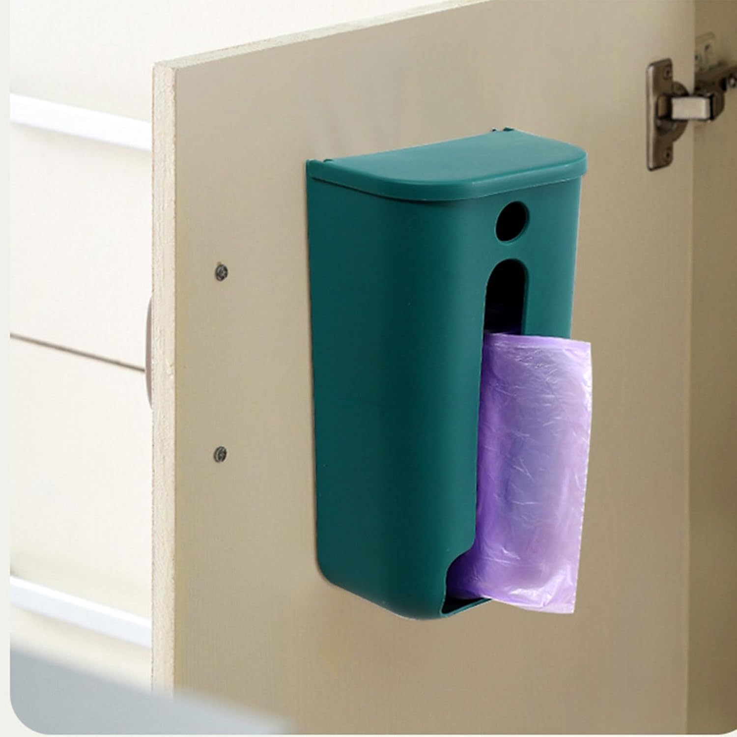 Dispensador de bolsas de basura, soporte de plástico para montaje en pared, organizador de armario de cocina, caja de almacenamiento para bolsa de