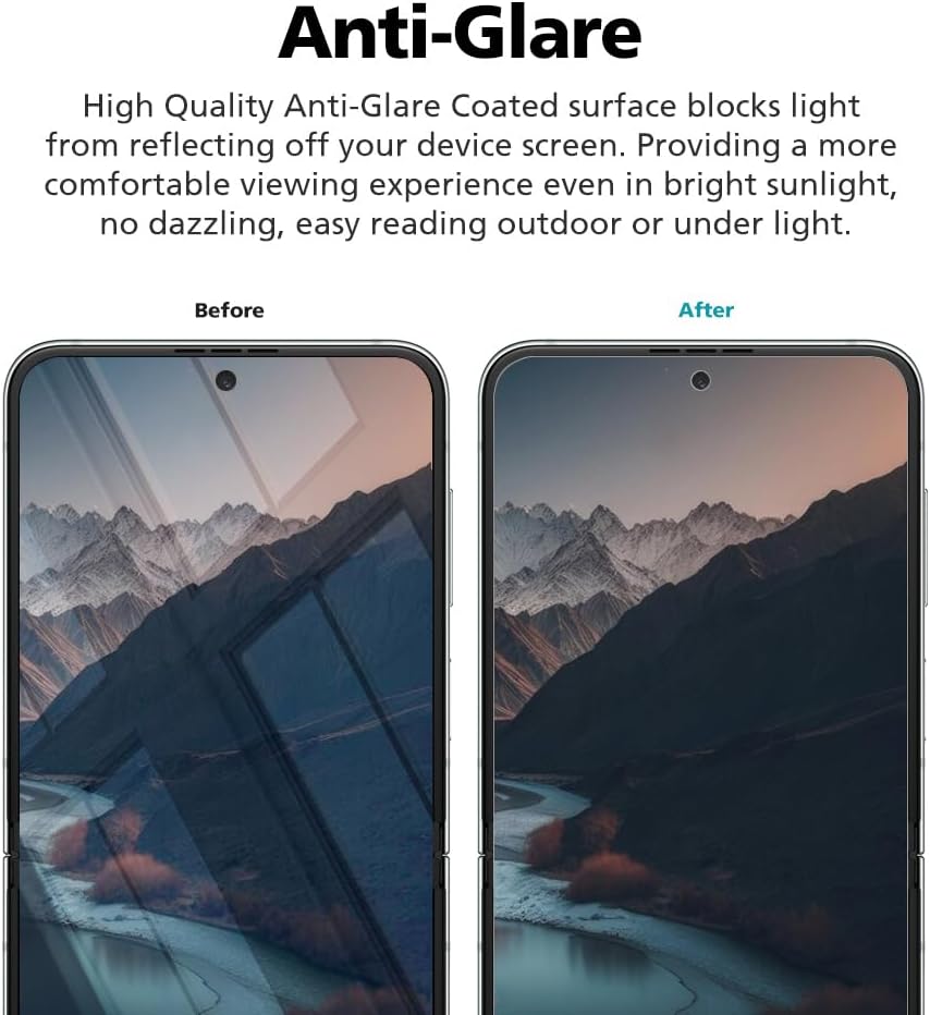 DIACUBE Paquete de 3+3 para Samsung Galaxy Z Flip 4 5G, protector de pantalla mate antirreflejos EPU+TPU, paquete de 3 unidades de cubierta completa