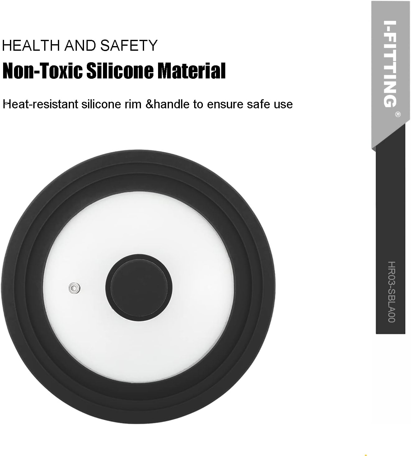Tapa universal para ollas, sartenes y sartenes, vidrio templado HR Huare Technology con borde de silicona resistente al calor, apto para