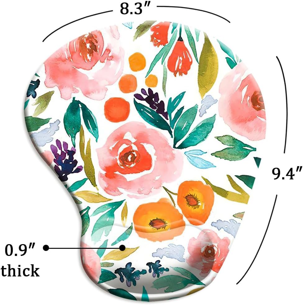 DOOKE Alfombrilla de mouse ergonómica con soporte para muñeca y posavasos, almohadillas de mouse con base de poliuretano antideslizante para el