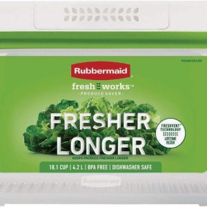 Rubbermaid FreshWorks Saver, recipiente grande de almacenamiento de productos, 18.1 tazas, transparente Rubbermaid FreshWorks Saver, recipiente grande de almacenamiento de productos, 18.1 tazas, transparente