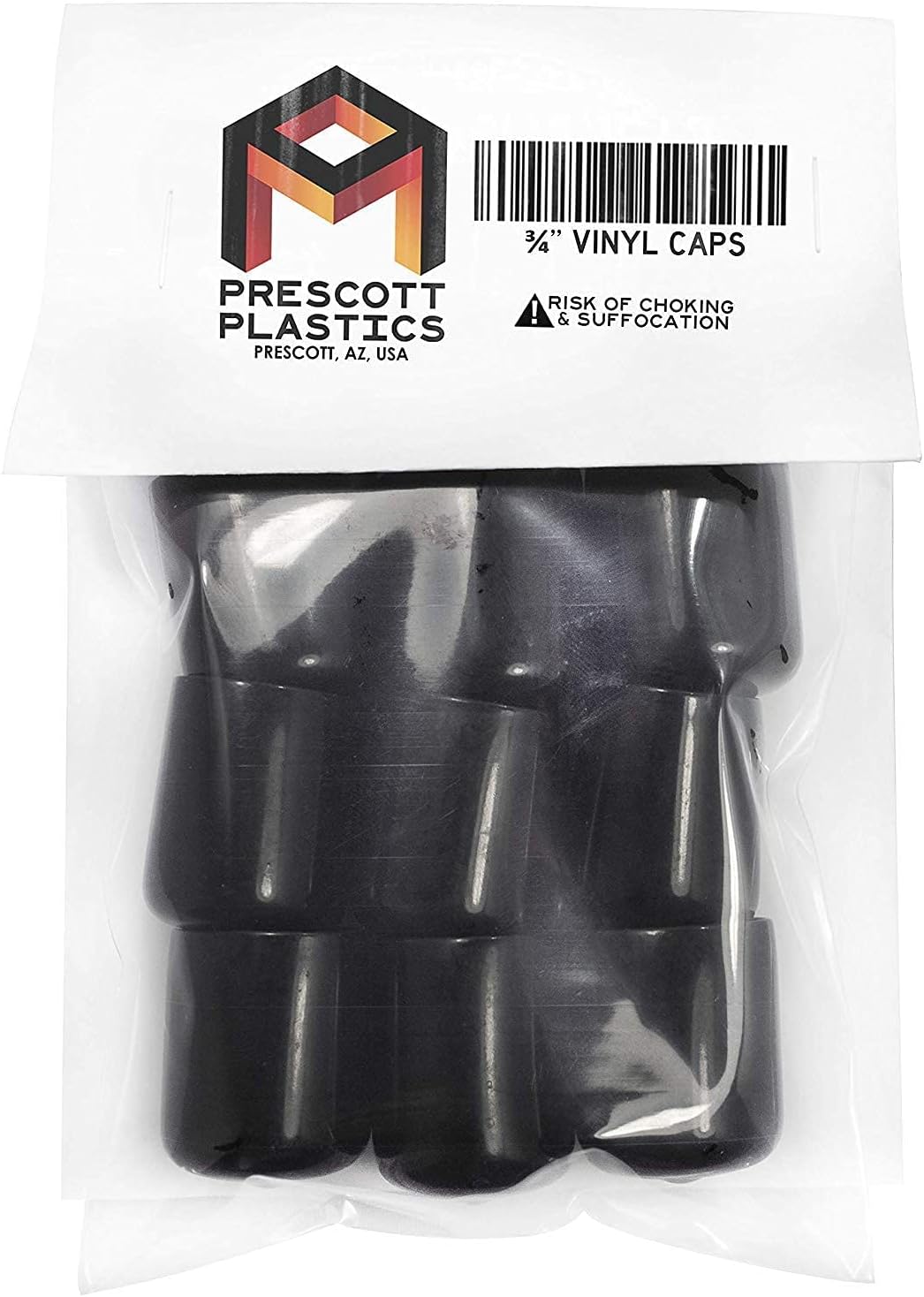 Prescott Plastics – Tapones redondos de goma de 34 pulgadas (0.750 in), tapa de extremo de vinilo, tapas de goma negras para tubos de metal, vallas,