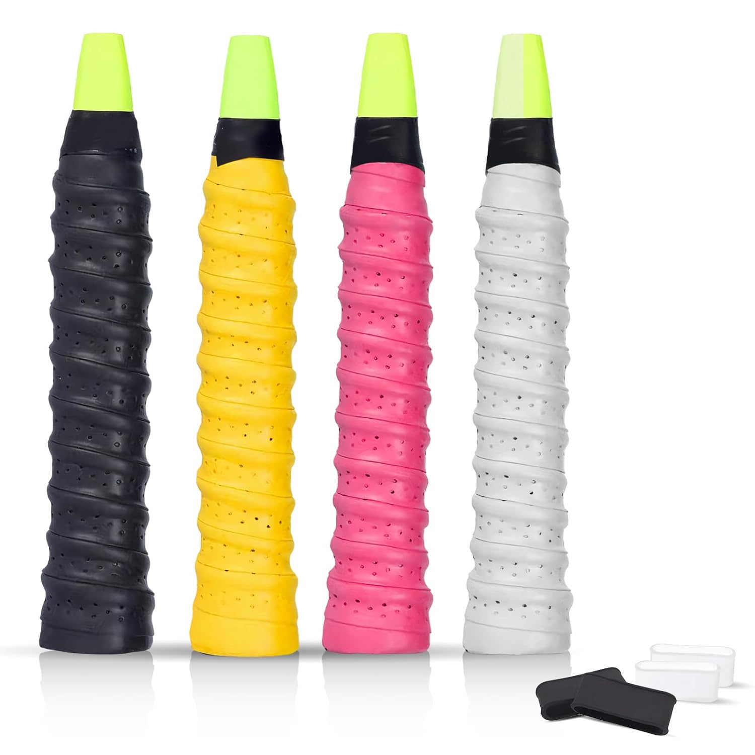 4 cintas de agarre de paleta de pickleball con 4 bandas de agarre de pickleball, cinta de agarre de raqueta de tenis, cinta de agarre para raqueta