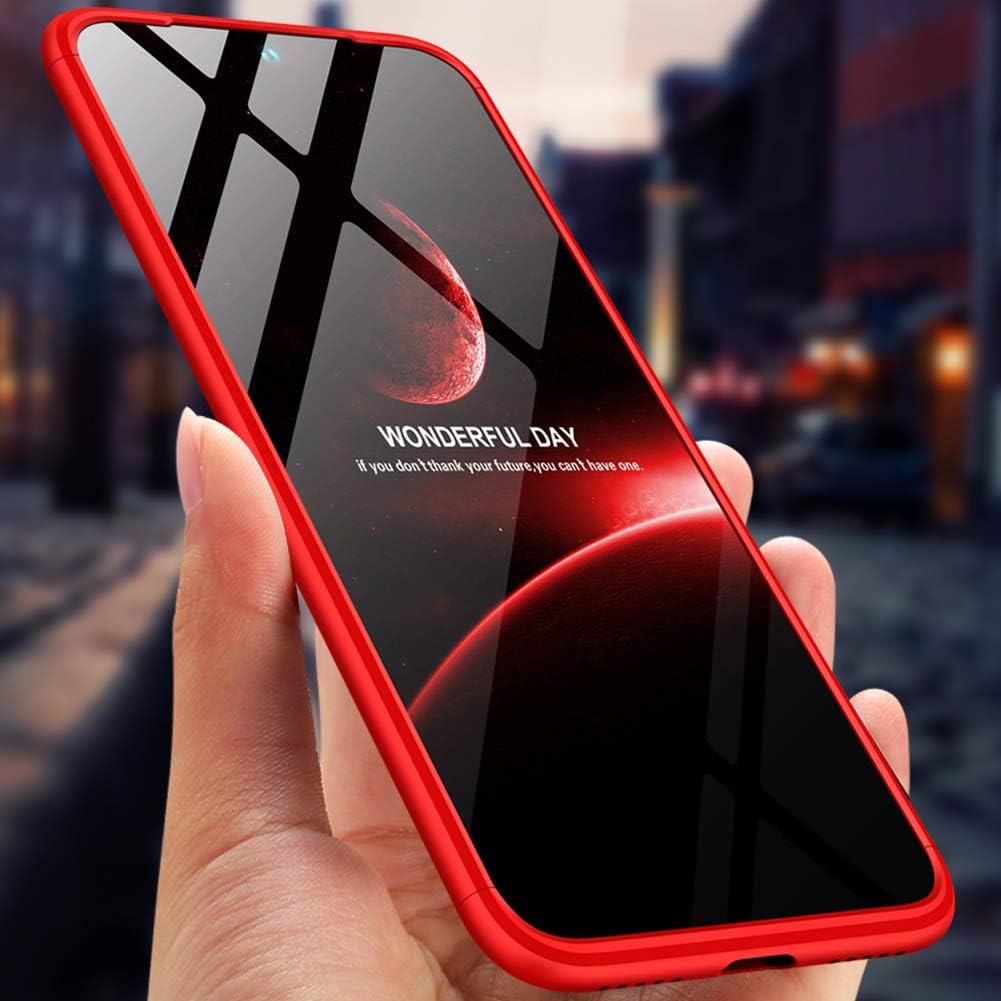 Para Xiaomi Redmi Note 7 Caso, parachoques y antiarañazos Funda rígida Bolsa de cubierta completa de 360 grados para Xiaomi Redmi Note 7 (rojo)