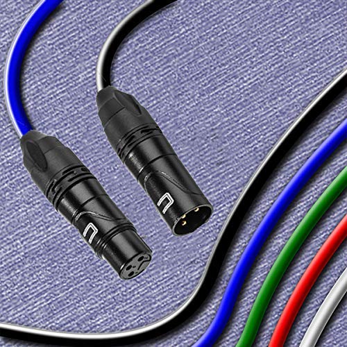 Cable de conexión DMX de 3 pines XLR macho a hembra, 3 pies, color blanco, cable de datos DMX512 de 120 ohmios para luces de escenario y controles
