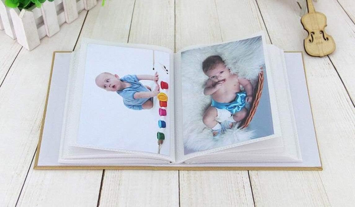 Álbum de fotos con capacidad para 100 bolsillos, 4 x 6 pulgadas, álbum de fotos para niños, álbum de fotos de papel kraft para niños (amor)
