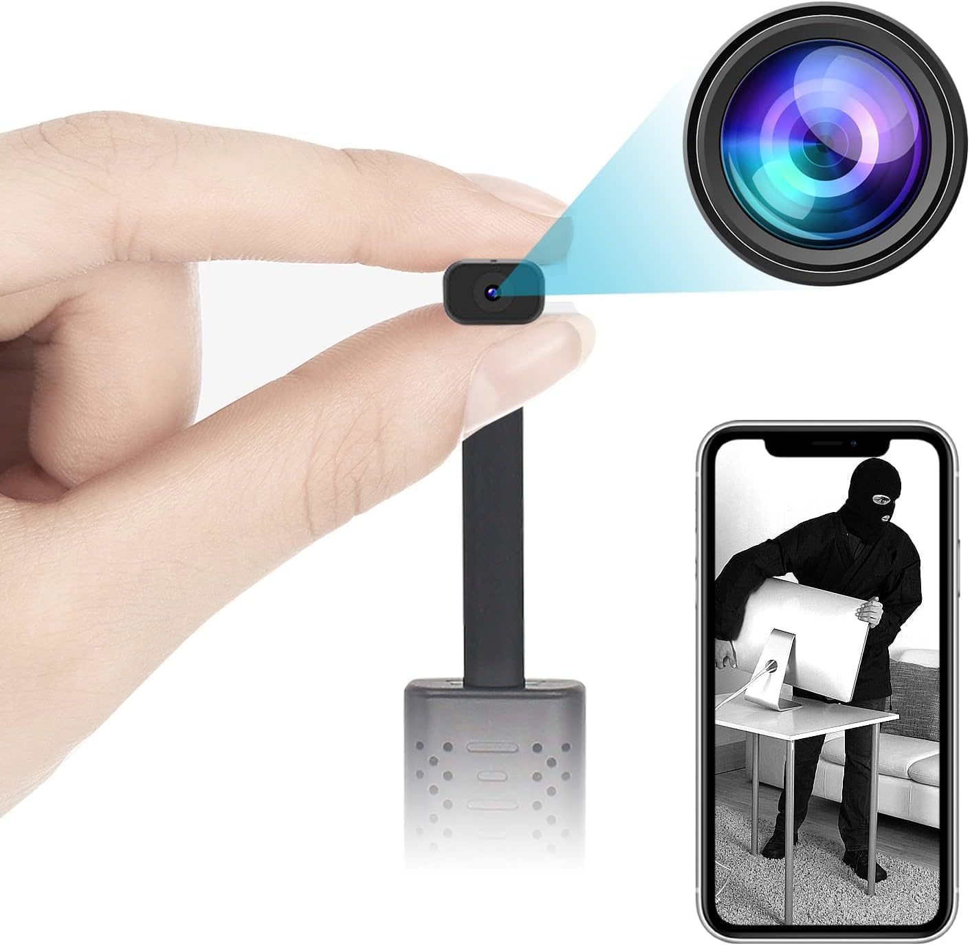 Cámara USB WiFi más pequeña, cámara remota inalámbrica HD1080P, enchufe USB, cámara de seguridad portátil, cámara de niñera, monitor de bebé con