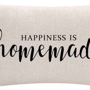 Inicio Citas Fundas de almohada decorativas de madera “Happiness is Homemade” Funda de almohada de granja de 12 x 20 pulgadas, decoración rústica de Inicio Citas Fundas de almohada decorativas de madera “Happiness is Homemade” Funda de almohada de granja de 12 x 20 pulgadas, decoración rústica de