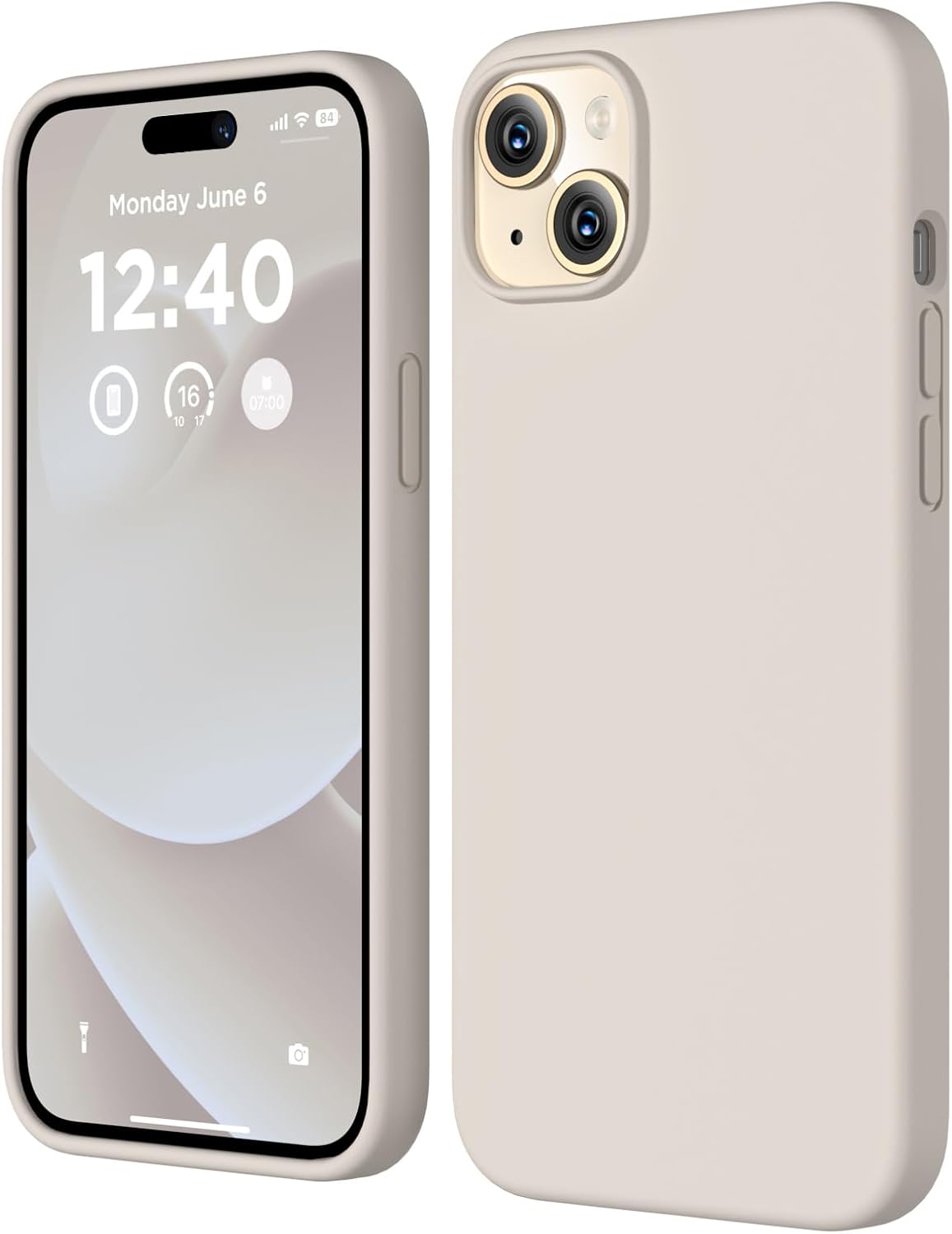 COFFKER Compatible con iPhone 15, funda de silicona líquida, funda protectora de cuerpo completo a prueba de golpes forro de microfibra suave, funda