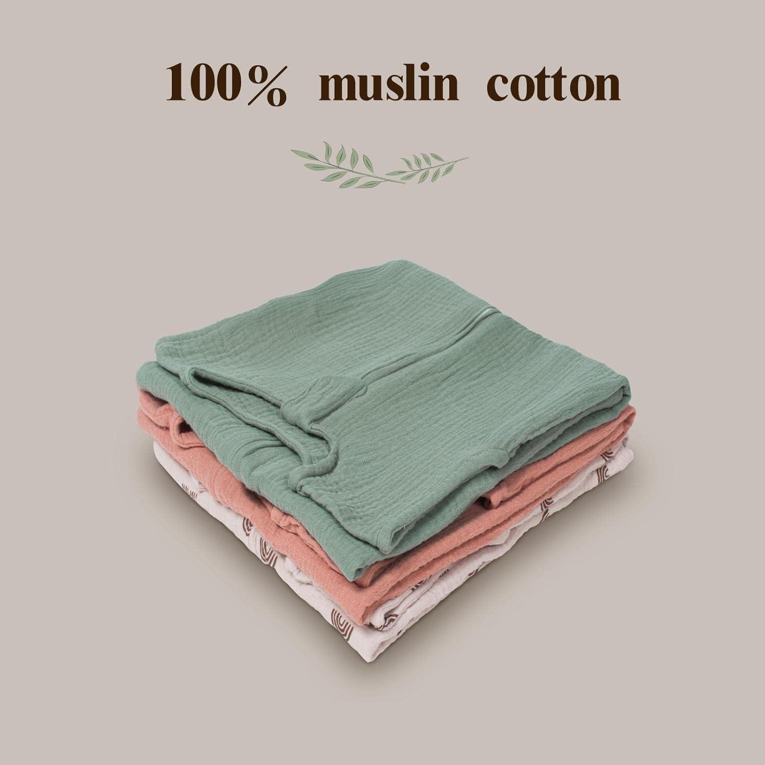 PRIMLECT Saco de dormir para bebé de 6 a 12 meses, manta de muselina para bebé, con cremallera de 2 vías, saco de dormir ligero y transpirable 0.5