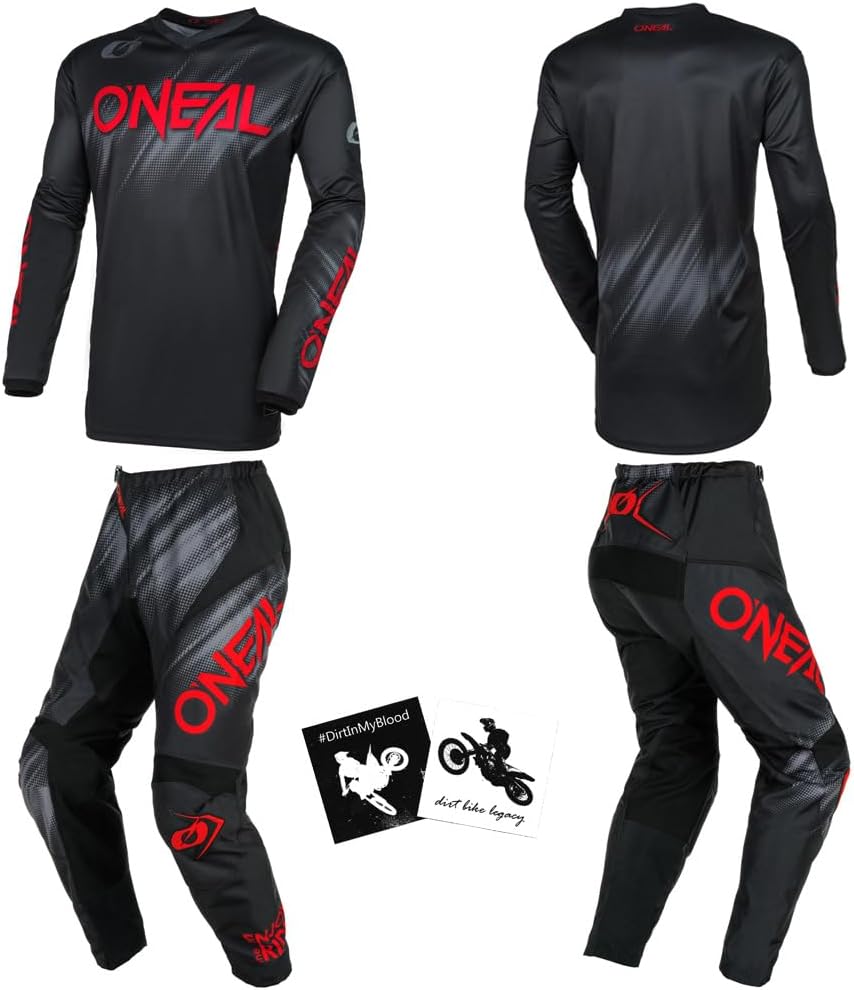 MX Outfit O’Neal Element Voltage Rojo NiñosJóvenes (1214 (26)L) Pantalones de protección Jersey paquete combo motocross motocross Dirt Bike