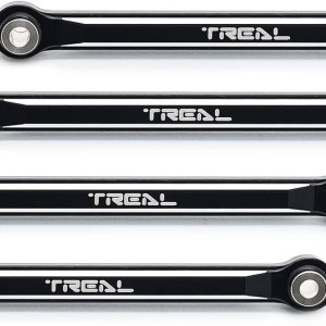 TREAL FCX24 Juego de eslabones inferiores (4 piezas) Aluminio 7075 Chasis inferior 4-Enlaces para FMS FCX24 124 (negro) TREAL FCX24 Juego de eslabones inferiores (4 piezas) Aluminio 7075 Chasis inferior 4-Enlaces para FMS FCX24 124 (negro)