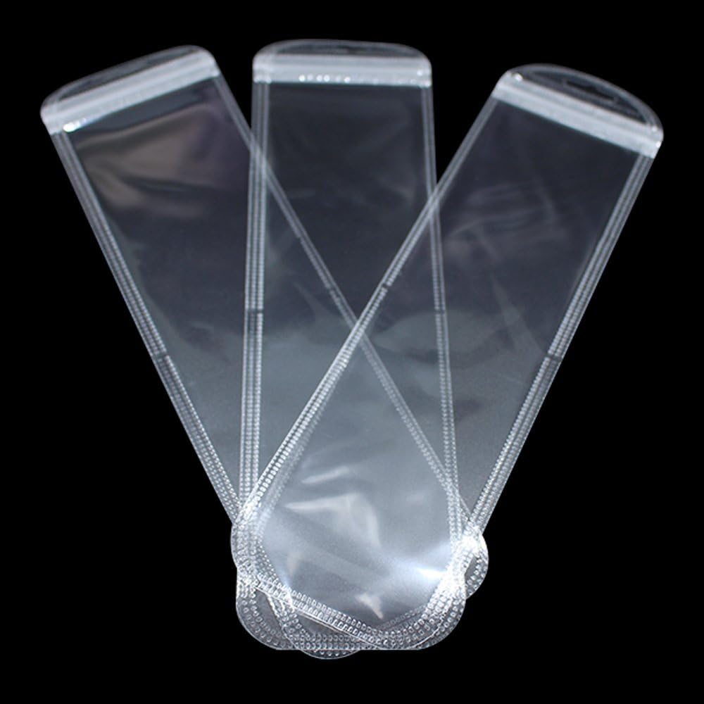 PABCK 100 bolsas autosellables con agujero para colgar, bolsa resellable con cierre de cremallera, bolsa colgante de plástico transparente para
