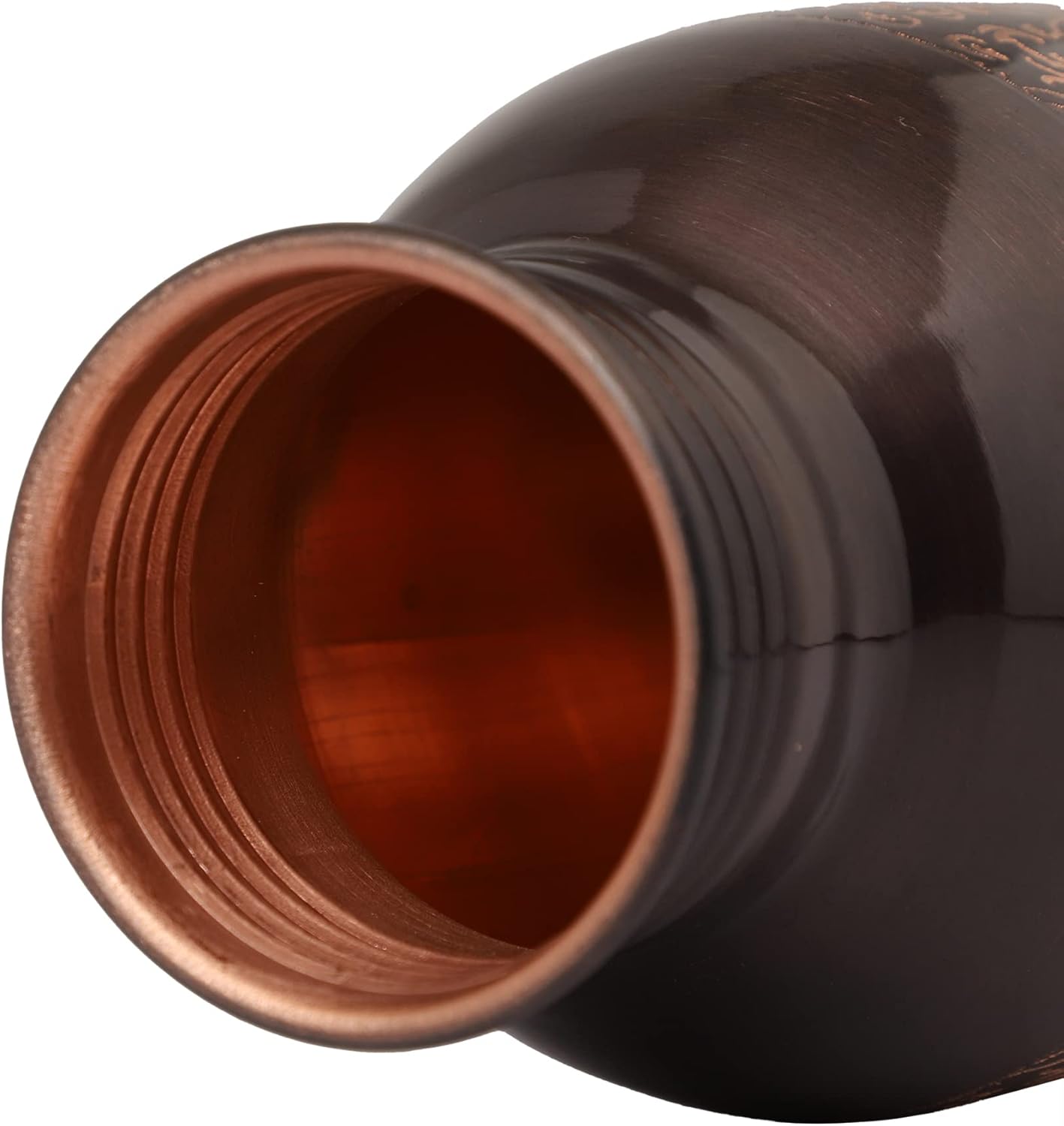 AAYUVEDA Botella de agua potable de cobre puro hecha a mano, botella de agua ayurvédica de cobre, 30 onzas