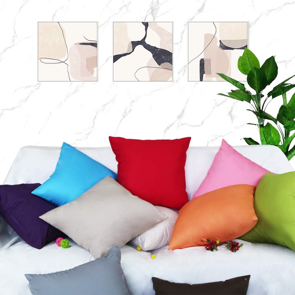 Nunubee Fundas de almohada de algodón, fundas de cojín de lino, fundas de almohada cuadradas para sofá, cama, sofá, decoración del hogar, funda de