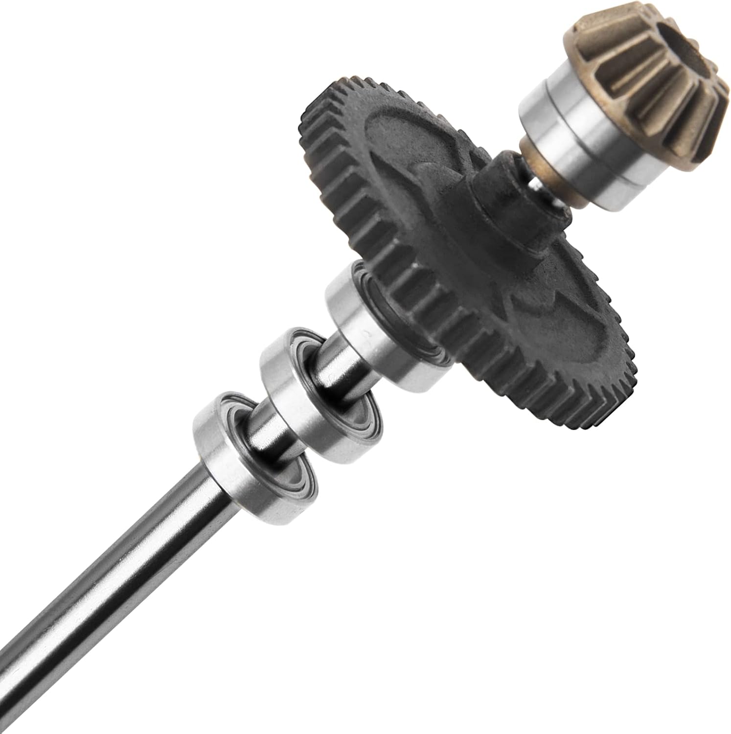 Vgoohobby Eje central de transmisión central de metal para automóvil a control remoto con engranaje de motor 27T, pieza de actualización compatible