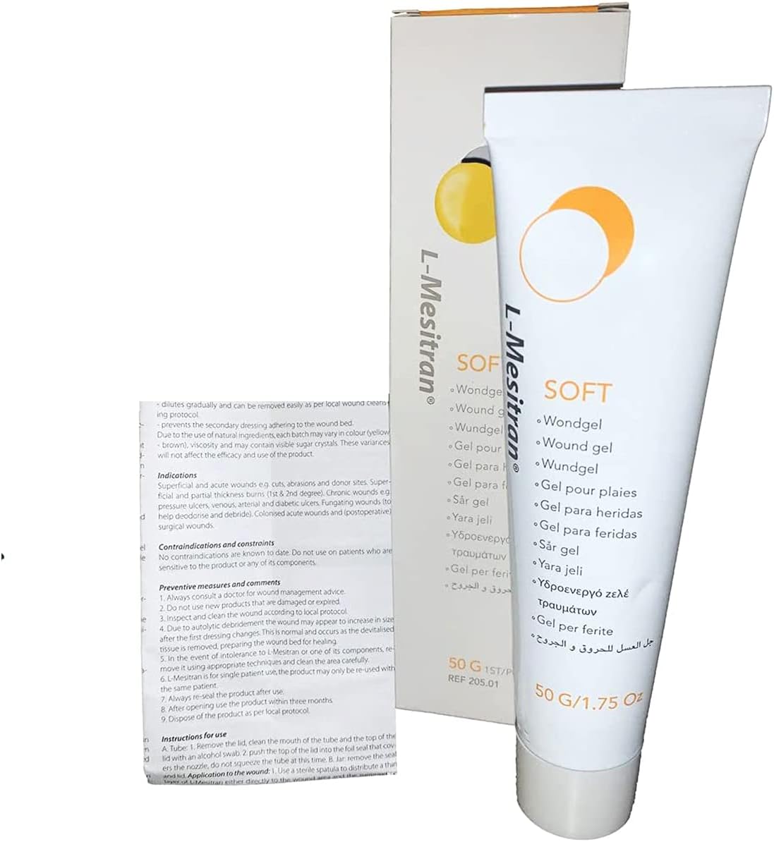 Gel médico de miel para heridas, paquete de 2 pomadas menores, propiedades calmantes para heridas crónicas, agudas, superficiales y posoperatorias,