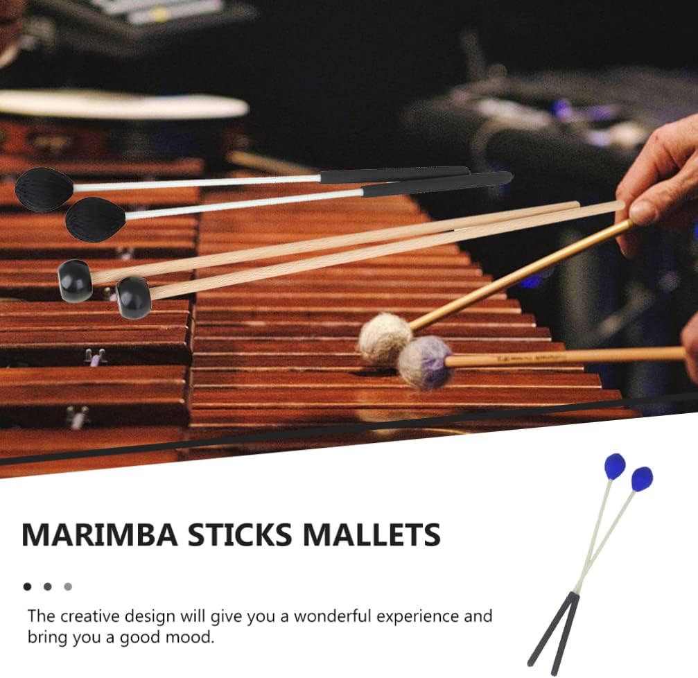 Milisten Glockenspiel – 2 pares de marimba martillo para niños, accesorios para xilófono, xilófono, palillos de tambor, xilófono para niños, mazo,