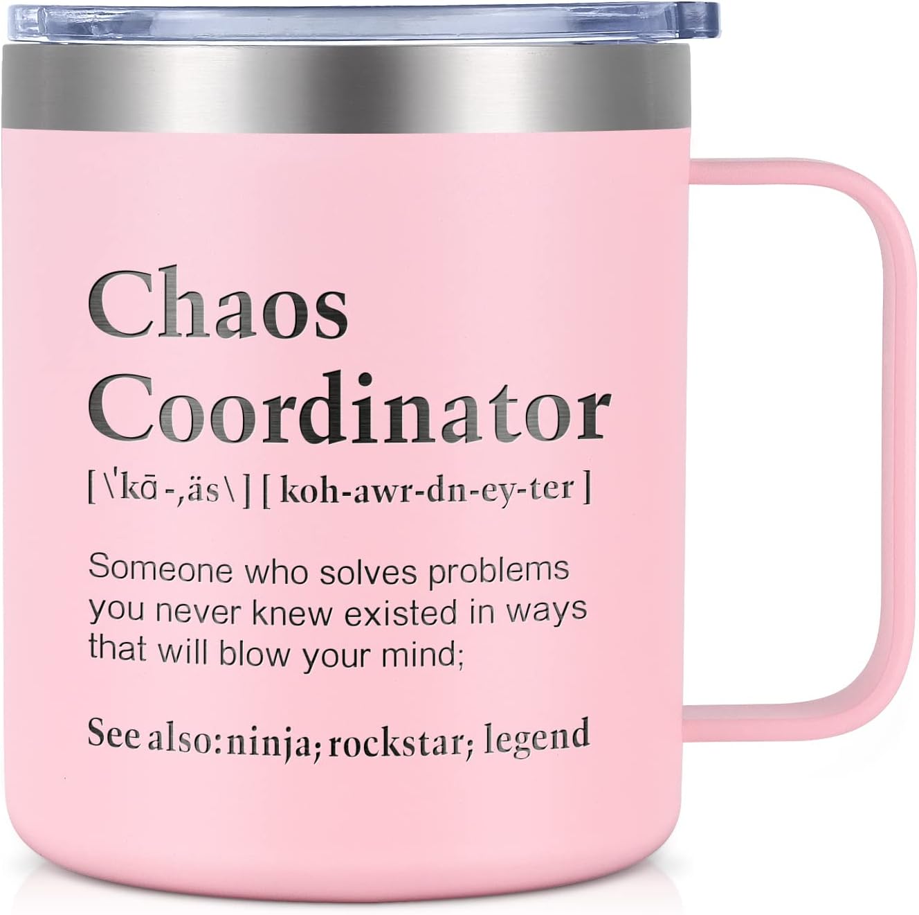 GINGPROUS Chaos Coordinator Gifts – Taza de café aislada, idea de regalo única de oficina para compañeras de trabajo, jefas, mujeres, regalos de