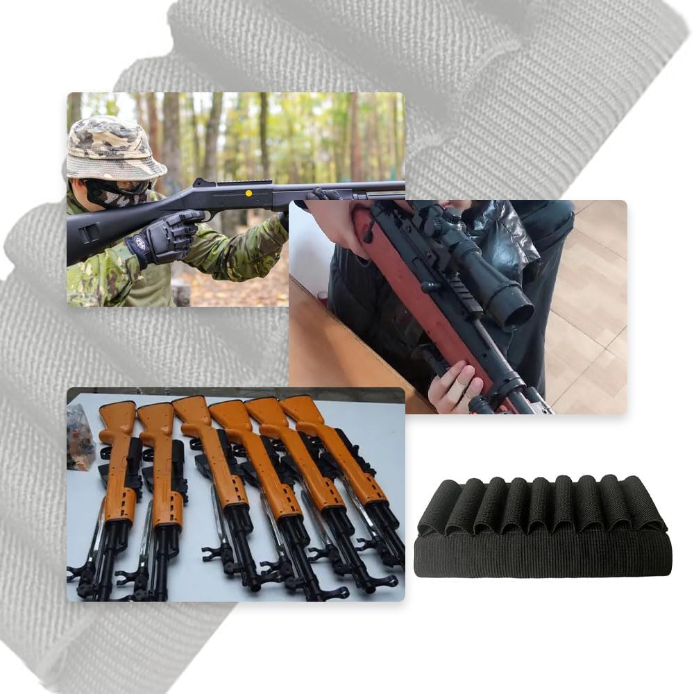 9 rondas de escopeta de carcasas de Buttstock resistente al desgaste Cartuchos tácticos resistente para munición portador de bolsa de munición