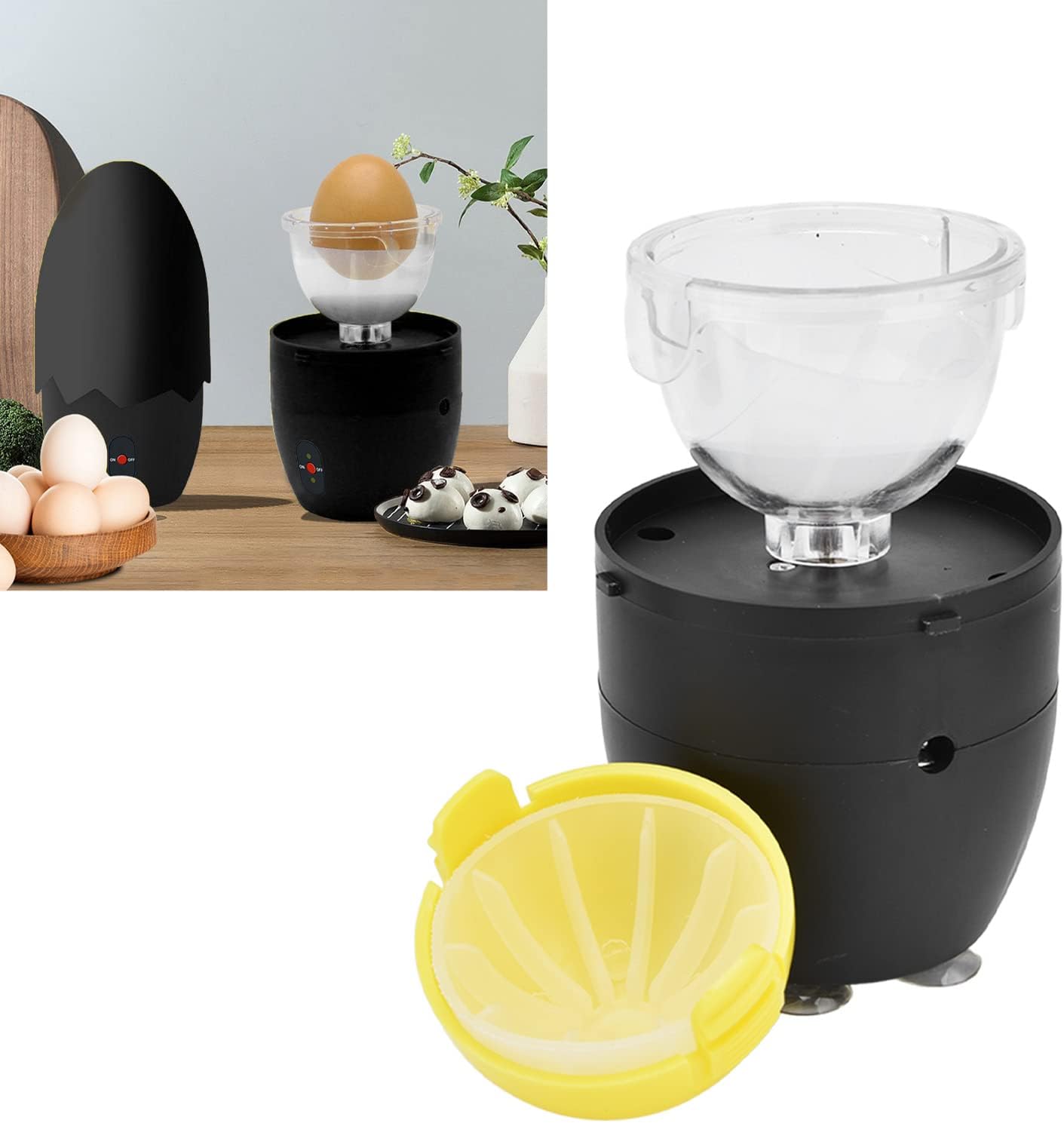 AYNEFY Molinillo de huevos, portátil para hacer huevos dorados, herramienta de cocina de 100 a 240 V para padres, agitador de huevos para cocina,