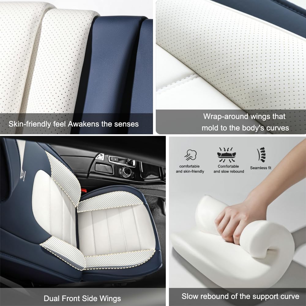 5 fundas de asiento para Chevy Aveo 2005-2023, fundas de asiento de automóvil de cuero, impermeables, antideslizantes, suaves, cómodas y de alta