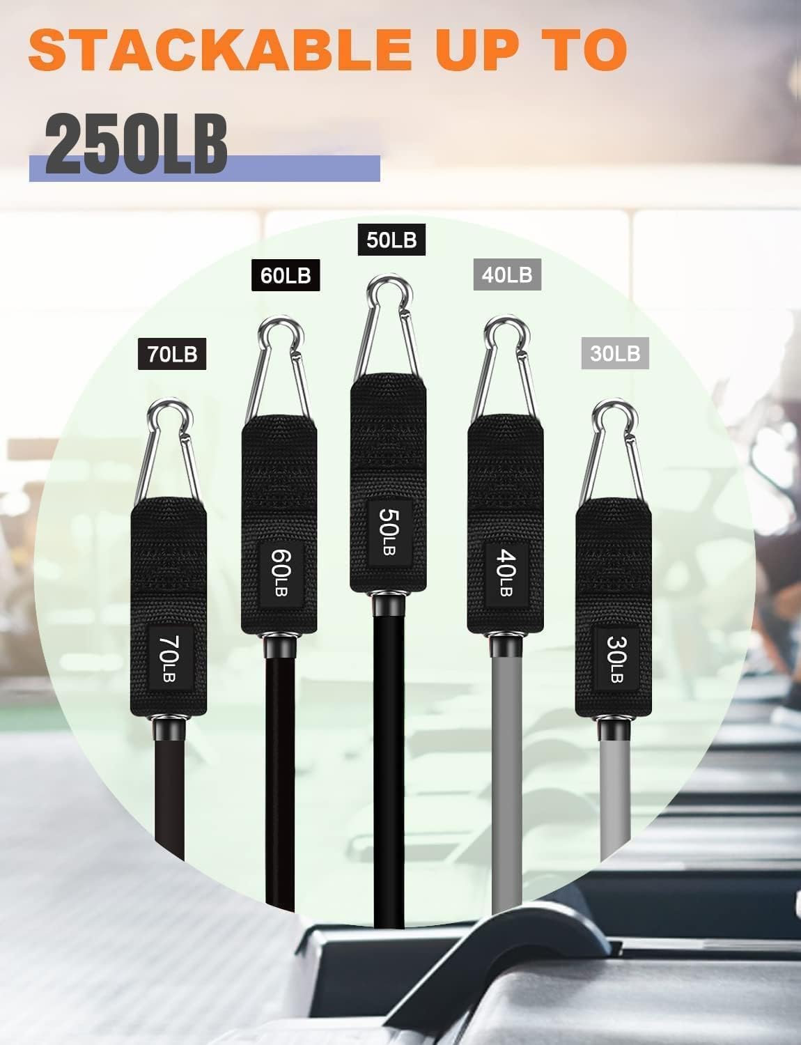 WHATAFIT Bandas de resistencia, bandas de ejercicio, bandas de resistencia para entrenamiento, bandas de entrenamiento con asas para hombres y