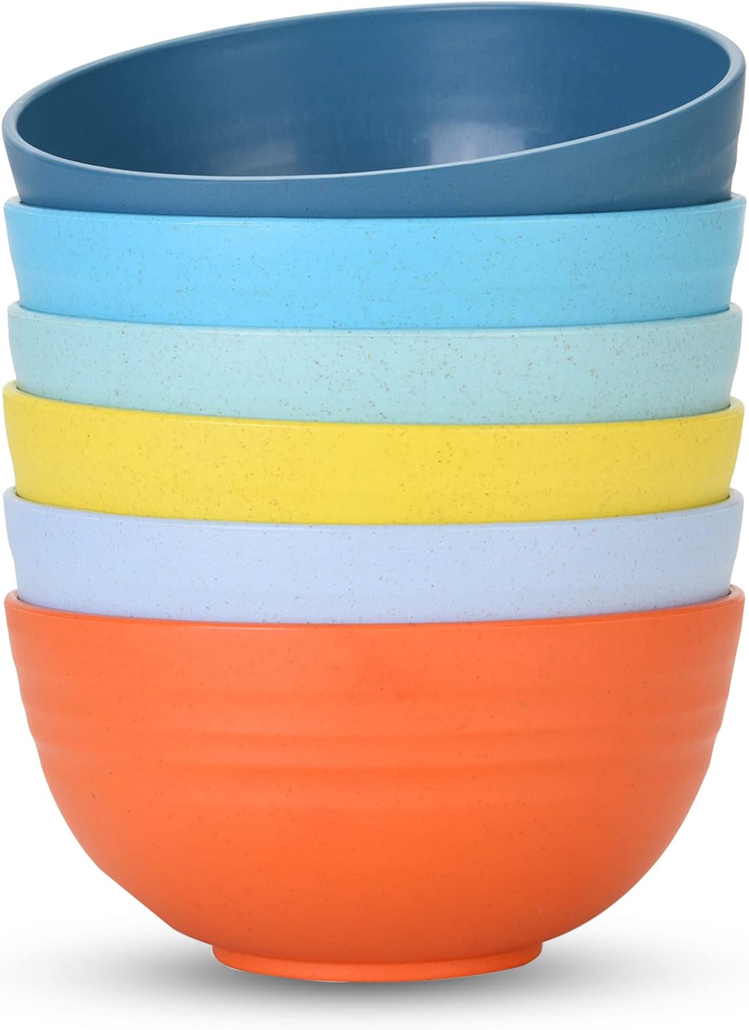Homestockplus Juego de 6 cuencos de cereales irrompibles de 25 onzas, aptos para microondas y lavavajillas, sin BPA, para servir sopa, avena, pasta
