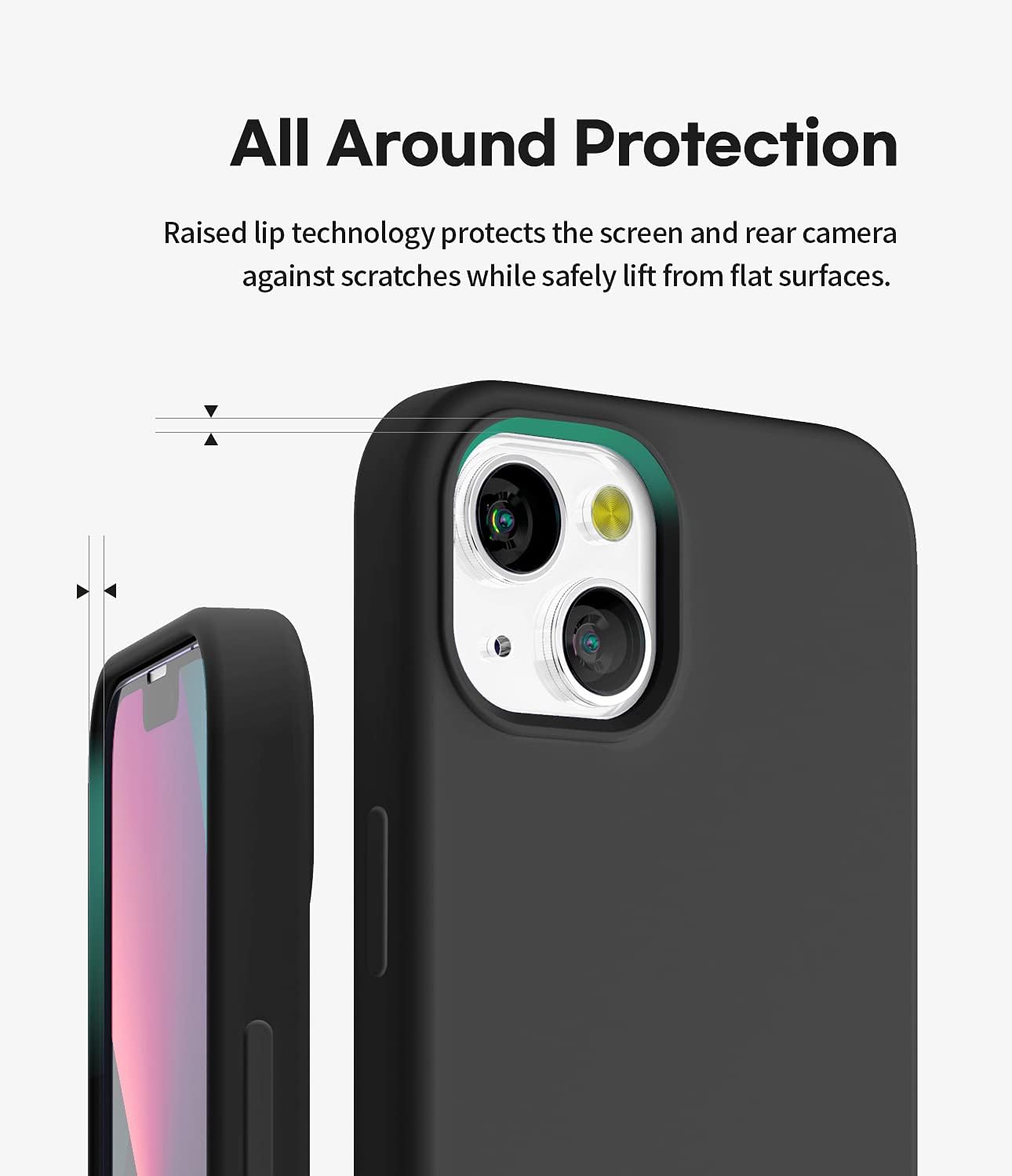 GOOSPERY Funda de silicona líquida compatible con iPhone 13 Mini, suave al tacto, protección de cuerpo completo, a prueba de golpes, con forro de