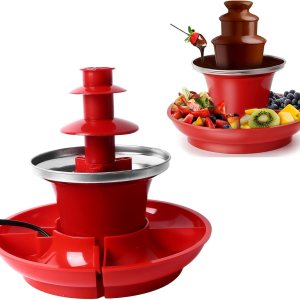 Máquina de fuente de chocolate de tres capas, mini fondue de chocolate para derretir nostalgia desmontable, fondue de chocolate para juegos de Máquina de fuente de chocolate de tres capas, mini fondue de chocolate para derretir nostalgia desmontable, fondue de chocolate para juegos de