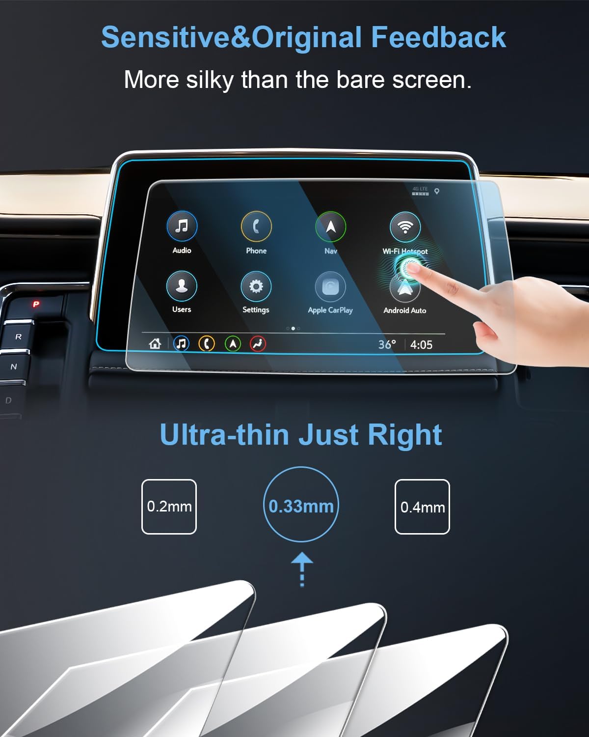 Protector de pantalla de coche de 10.2 pulgadas, suave como la seda para Chevy Tahoe Suburban y GMC Yukon 2024-2021, accesorios de navegación GPS,