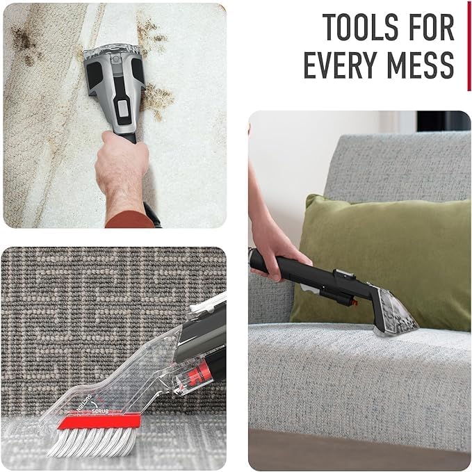 Hoover CleanSlate XL FH15000V, máquina limpiadora de alfombras y tapicería, con herramientas especializadas, removedor permanente de manchas, coche