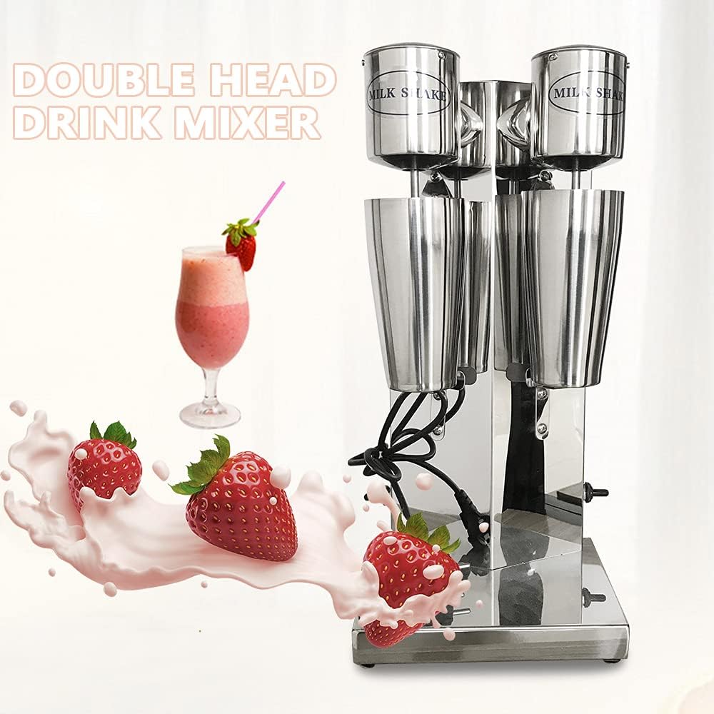 Máquina comercial de batido de leche de acero inoxidable, máquina de sacudida de leche de acero inoxidable, mezclador de bebida de doble cabezal