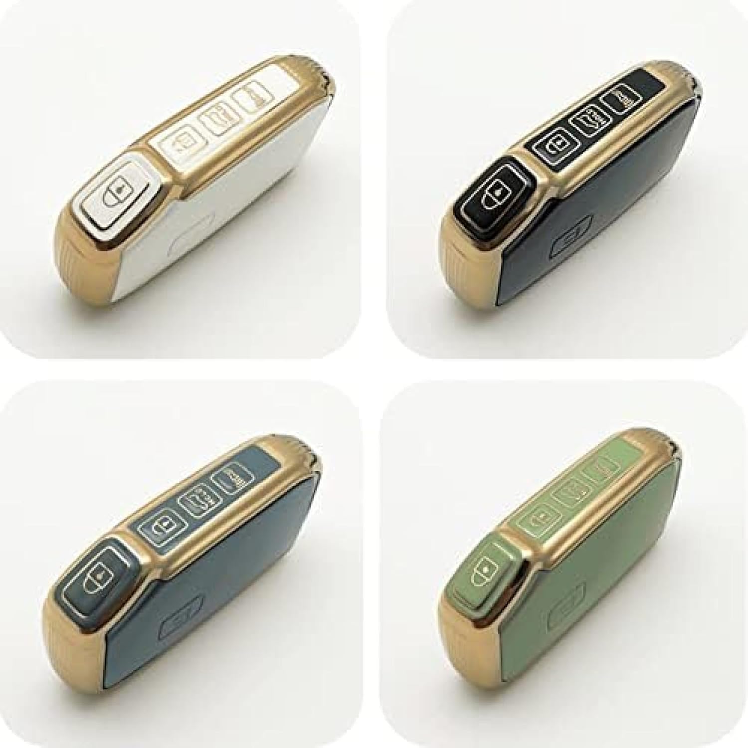 TPU Car Key Case Cover Shell Fob, for Kia Forte Sportage Cerato Telluride Sorento K5 k7 Soul NIRO Seltos Gold Edge Key Shell