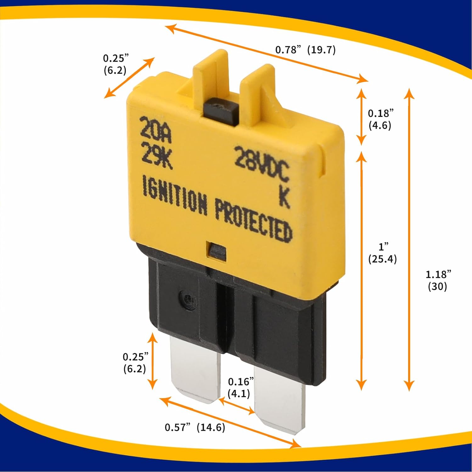 Disyuntor de fusible reiniciable de 25 amperios de perfil bajo ATCATO fusibles 5 paquetes 25A 12V-28V para automóvil, SUV, barco