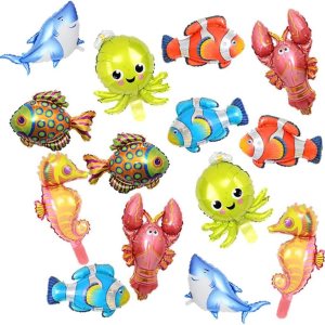 14 globos de papel de aluminio de animales marinos, globo de caballo de mar de dibujos animados de 14 pulgadas, globo de pulpo, globo de tiburón, 14 globos de papel de aluminio de animales marinos, globo de caballo de mar de dibujos animados de 14 pulgadas, globo de pulpo, globo de tiburón,