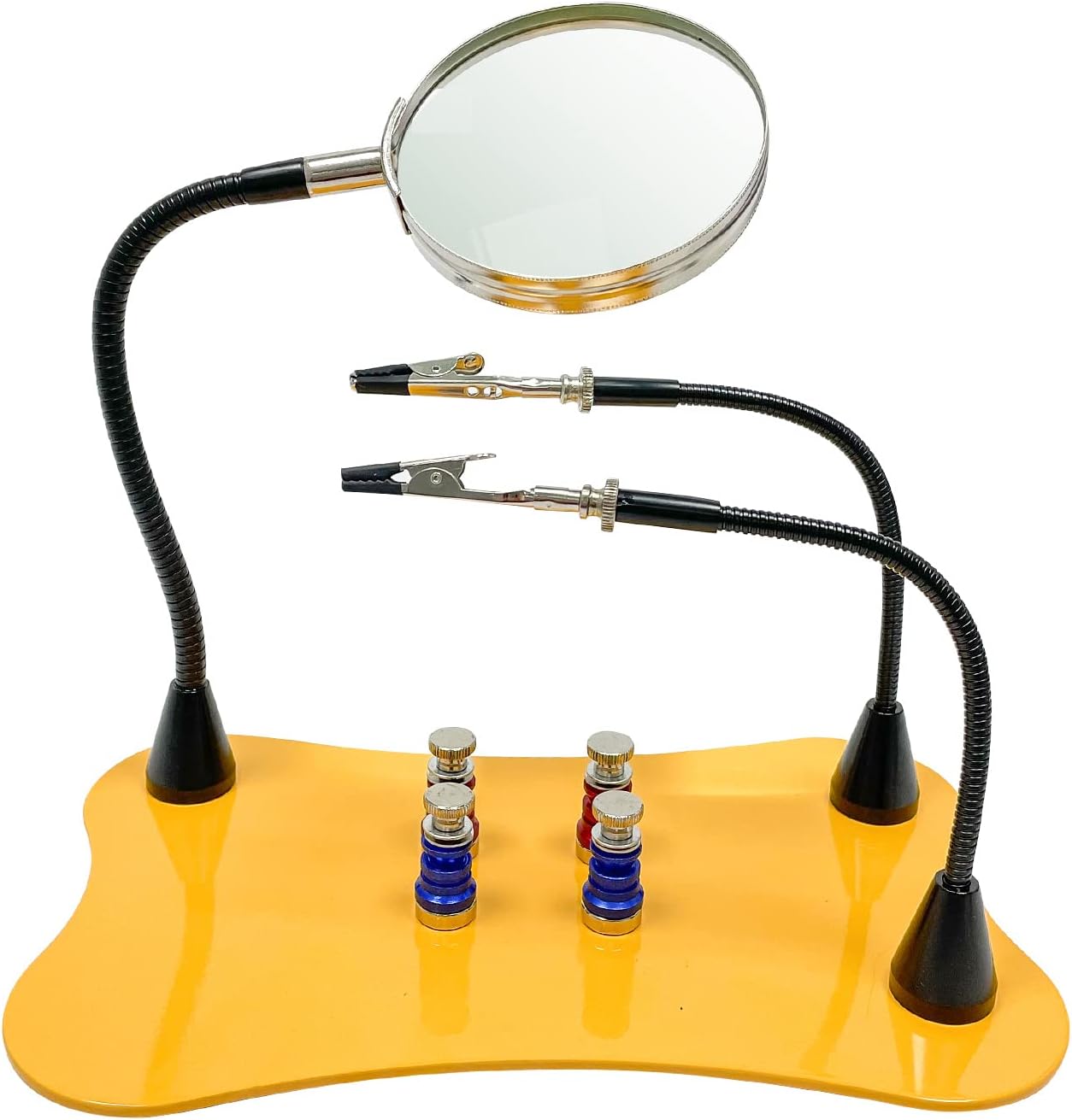 Sutekus Helping Hands for Soldering PCB – Soporte para placa de circuito con lupa de 2.5X para reparación electrónica, joyería, manualidades,
