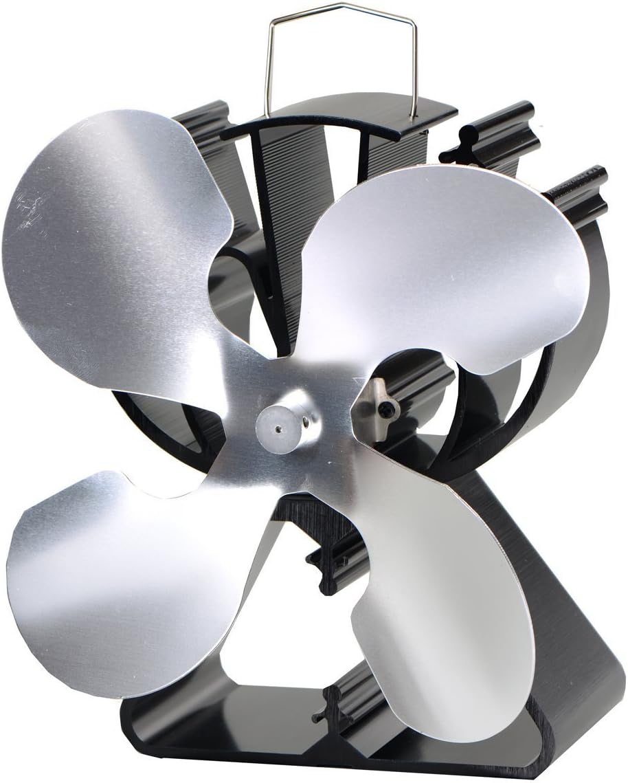 Ventilador de estufa de 4 cuchillas para leñaquemador de troncoschimenea aumenta un 80% más de aire caliente que 2 cuchillas ventilador  respetuoso