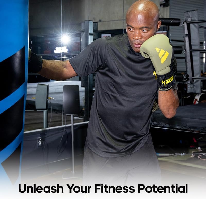 Adidas x Anderson Silva – Guantes de boxeo para uso diario, equipo de fitness versátil con carcasa exterior de poliuretano y espuma moldeada por