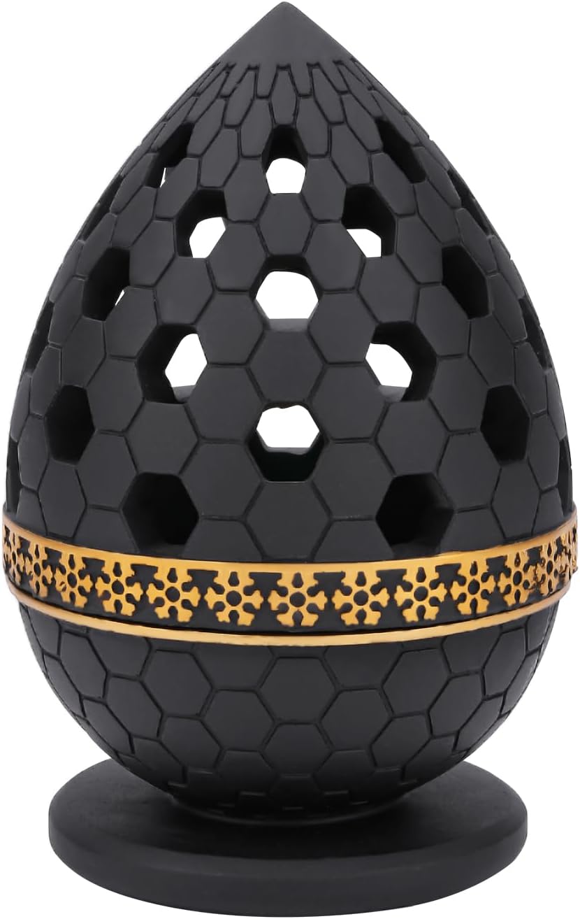 WURUIYANH Quemador de incienso de carbón, quemador de incienso de resina, para yoga, spa y aromaterapia, oficina y decoración del hogar (negro)