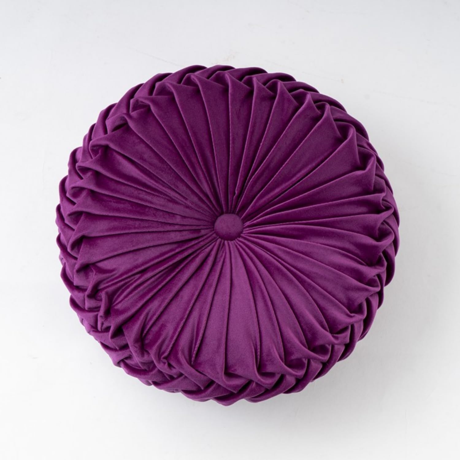 Manta redonda de terciopelo suave y redonda plisada con diseño de calabaza, para sofá, cama, sala de estar, morado oscuro, 14 pulgadas