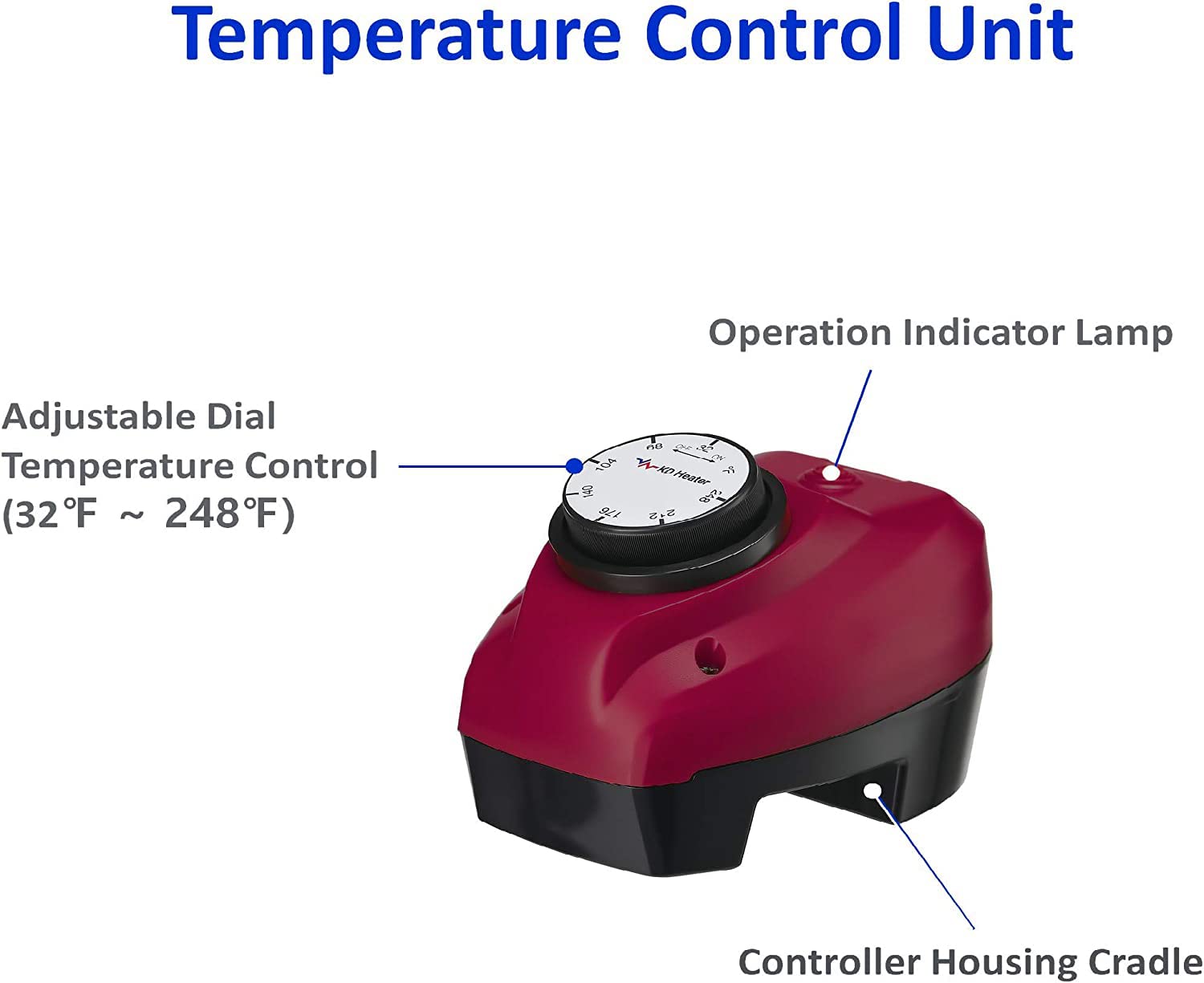 KD Calentador de agua de cubo de inmersión de 1600 W, apagado automático, prevención de sobrecalentamiento, sensor de nivel de agua automático,