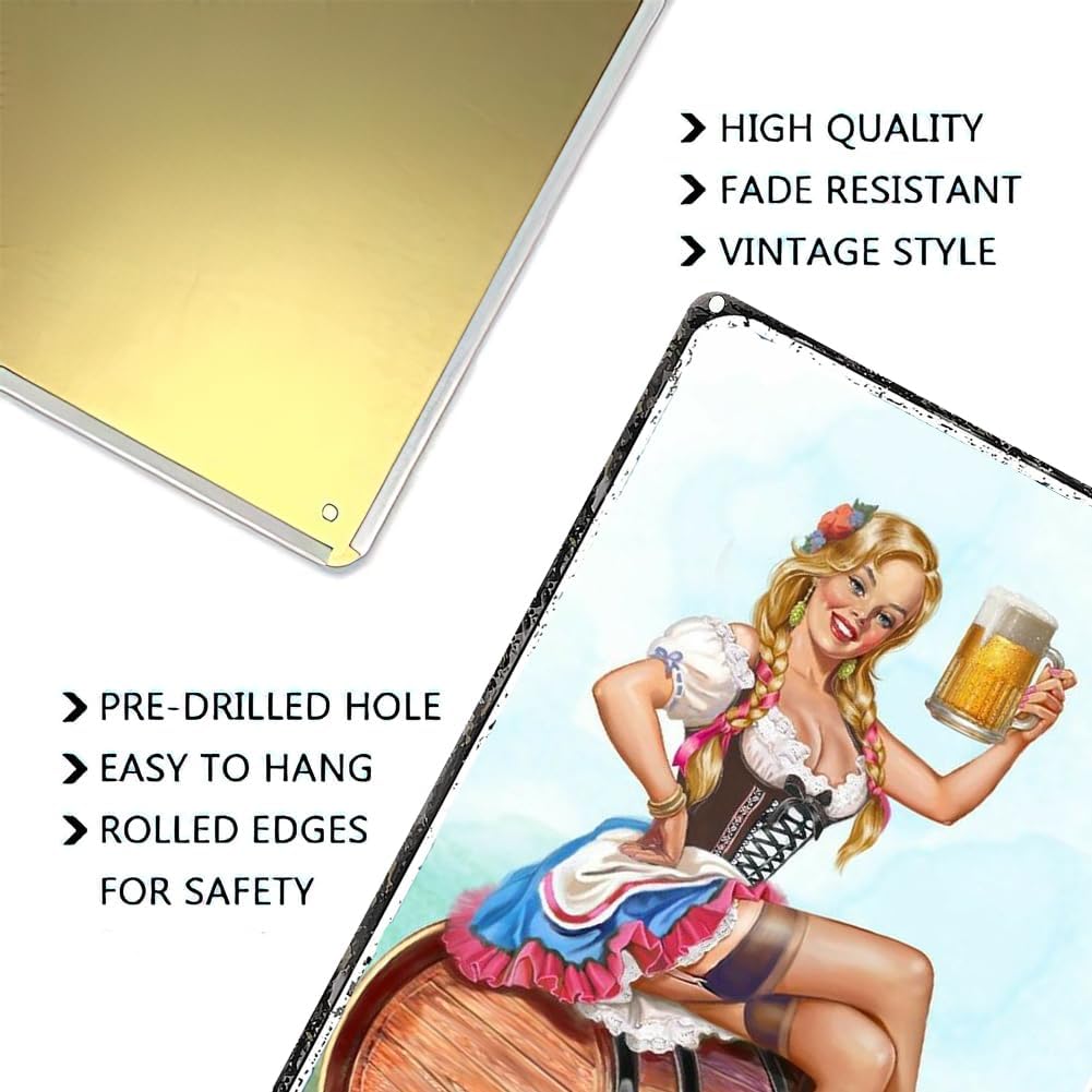 Placa de póster con texto en inglés “Pinup Girl” de estilo vintage para mujer, estilo vintage, para el hogar, bar, club, baño, hombre, cueva,