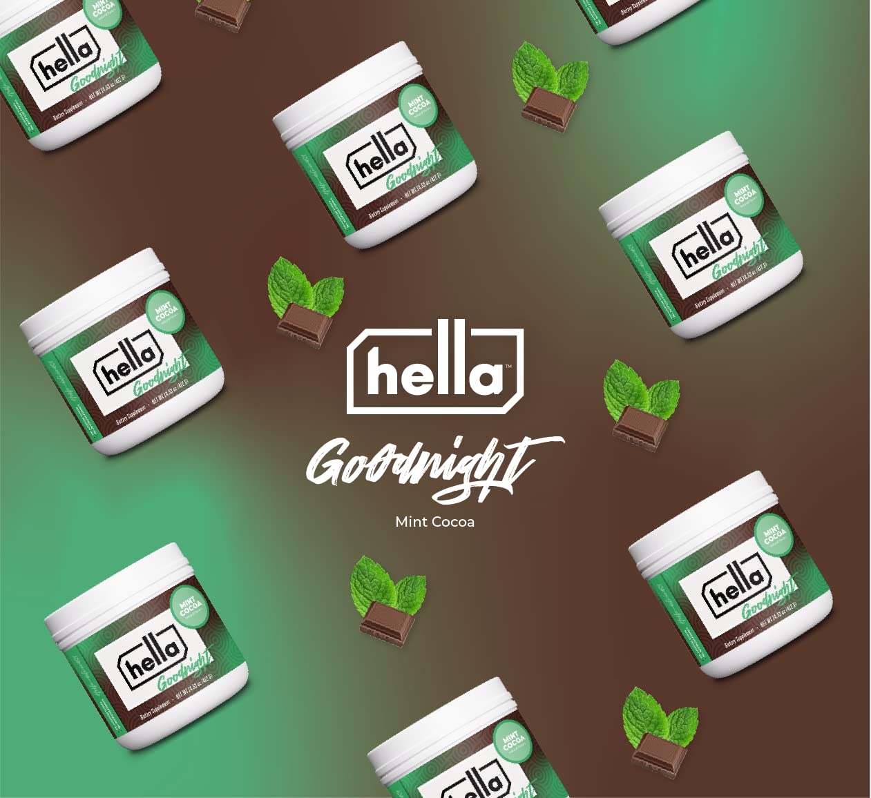 Hella Goodnight Restful Muscle Recovery, mezcla de melatonina para dormir con magnesio, 5-HTP, Reishi, Gaba y zinc, apoya la relajación nocturna,