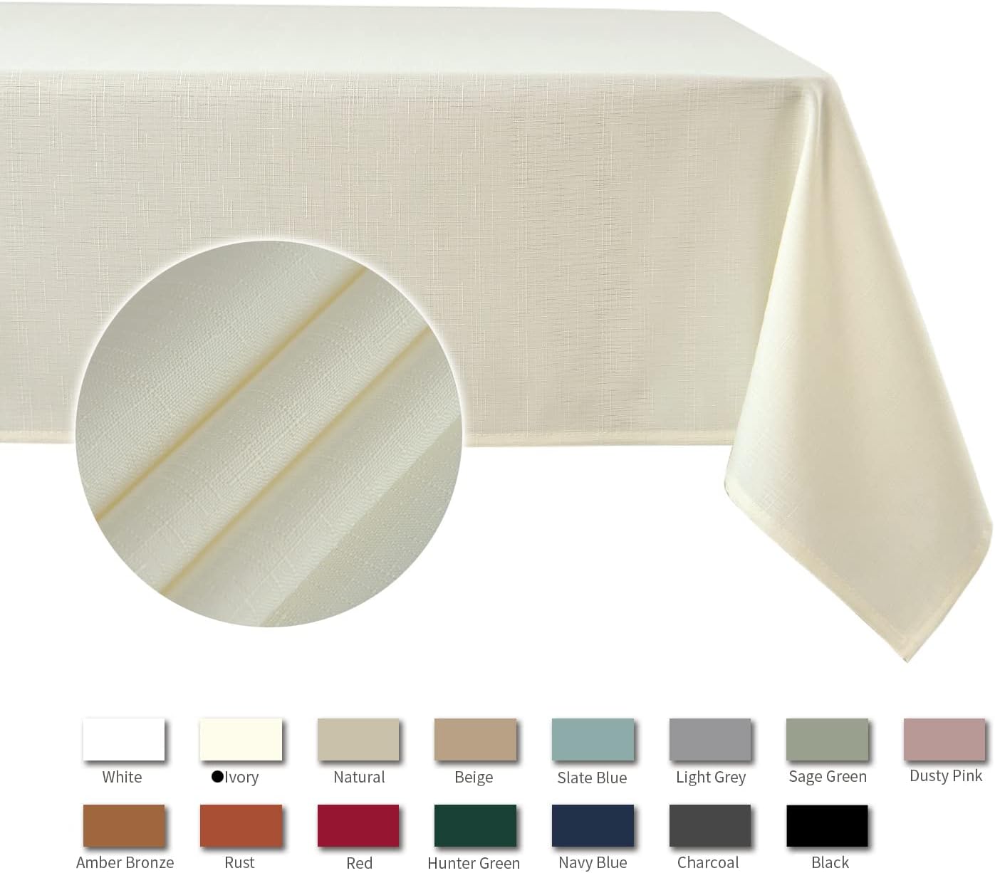 maxmill Mantel rectangular con textura de lino sintético, resistente al agua, sin arrugas, a prueba de derrames, mantel suave para decoración de